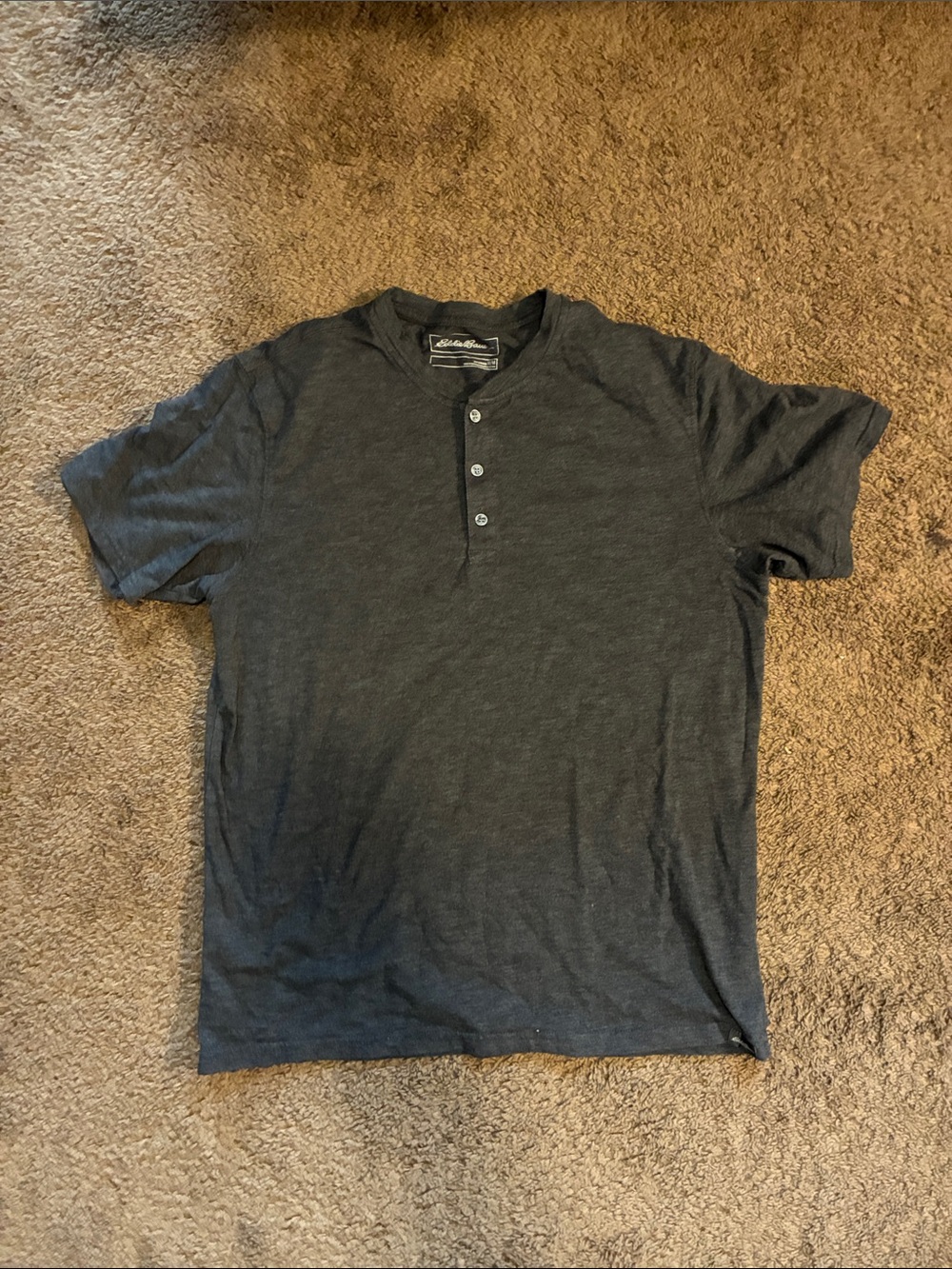 Eddie Bauer Men’s Short-Sleeve Henley Shirt - Gray